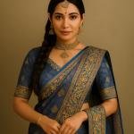 Velvet Night Floral Saree