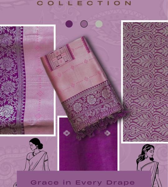 Lavanya Lilac Kanjivaram Saree