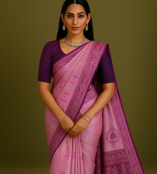 Lavanya Lilac Kanjivaram Saree